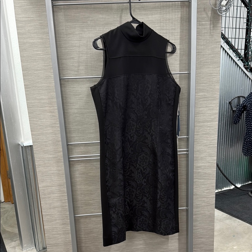Simply Vera Vera Wang Black Sheath Dress Mock Neck Sleeveless